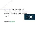 Pure Water and Bottled Water Business Plan in Nigeria