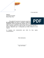 Carta de Constancia de Descargo Yaniel David Mercedes