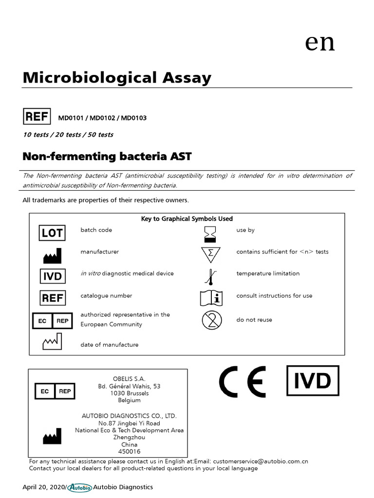 Non-Fermenting Bacteria AST Kit | PDF | Clinical Medicine | Antibiotics