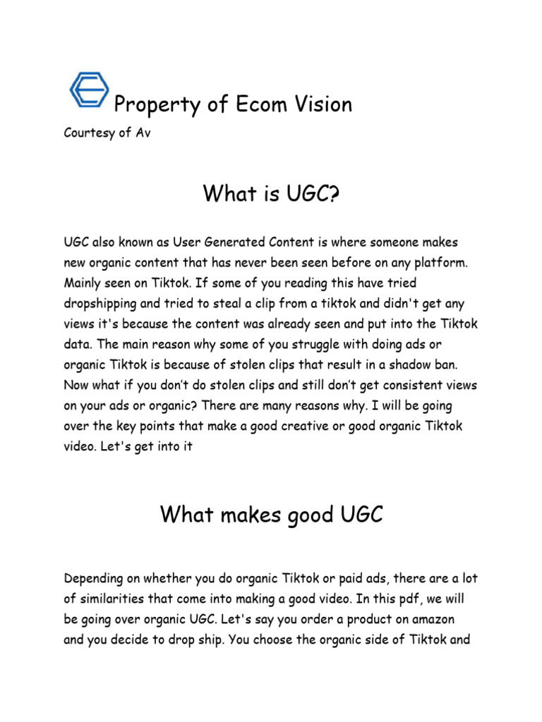 Creating The Best UGC User Generated Content With Av | PDF | Mass Media