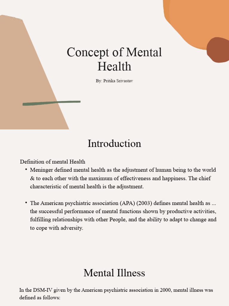 Concept of Mental Health | PDF