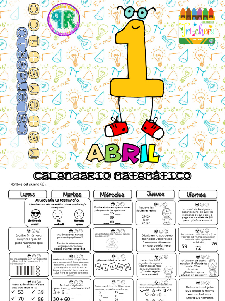 Calendario Matemático Infantil | PDF