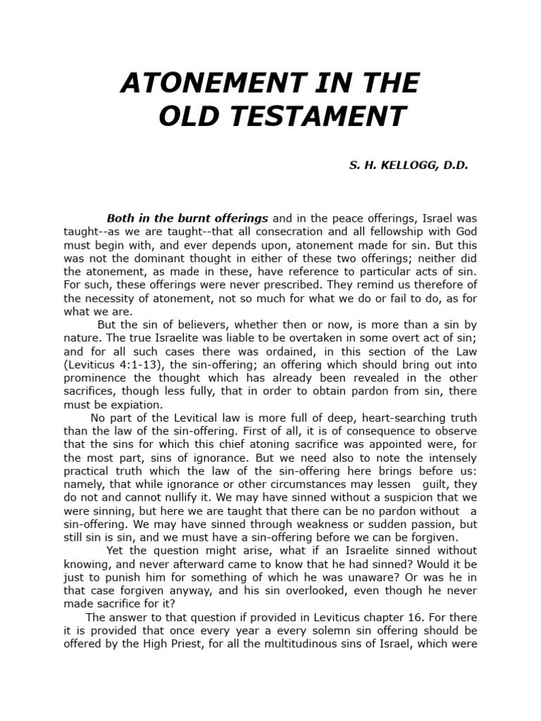 Atonement In The Ot Pdf Book Of Leviticus Sacrifice