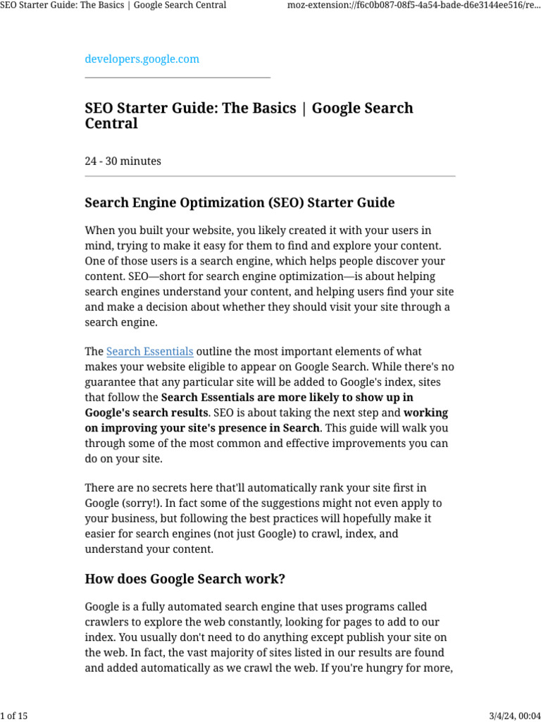 Google Seo Starter Guide Basics Pdf Search Engine Optimization
