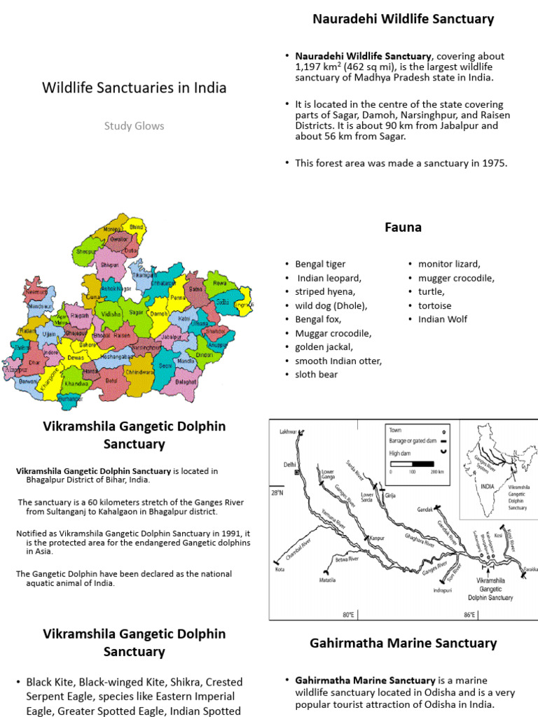 Wildlife Sanctuaries in India | PDF | Mammals Of Asia | Fauna Of South Asia