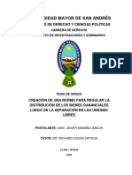 Universidad Mayor de San Andrés: Facultad de Derecho Y Ciencias Políticas