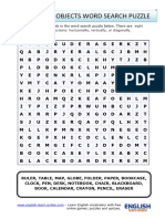 Classroom Objects Vocabulary Word Search Puzzle Worksheet