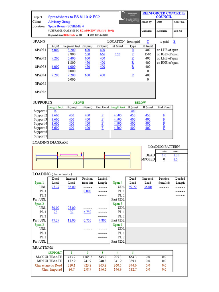 RCCe21 Subframe Analysis | PDF | Materials | Building Technology