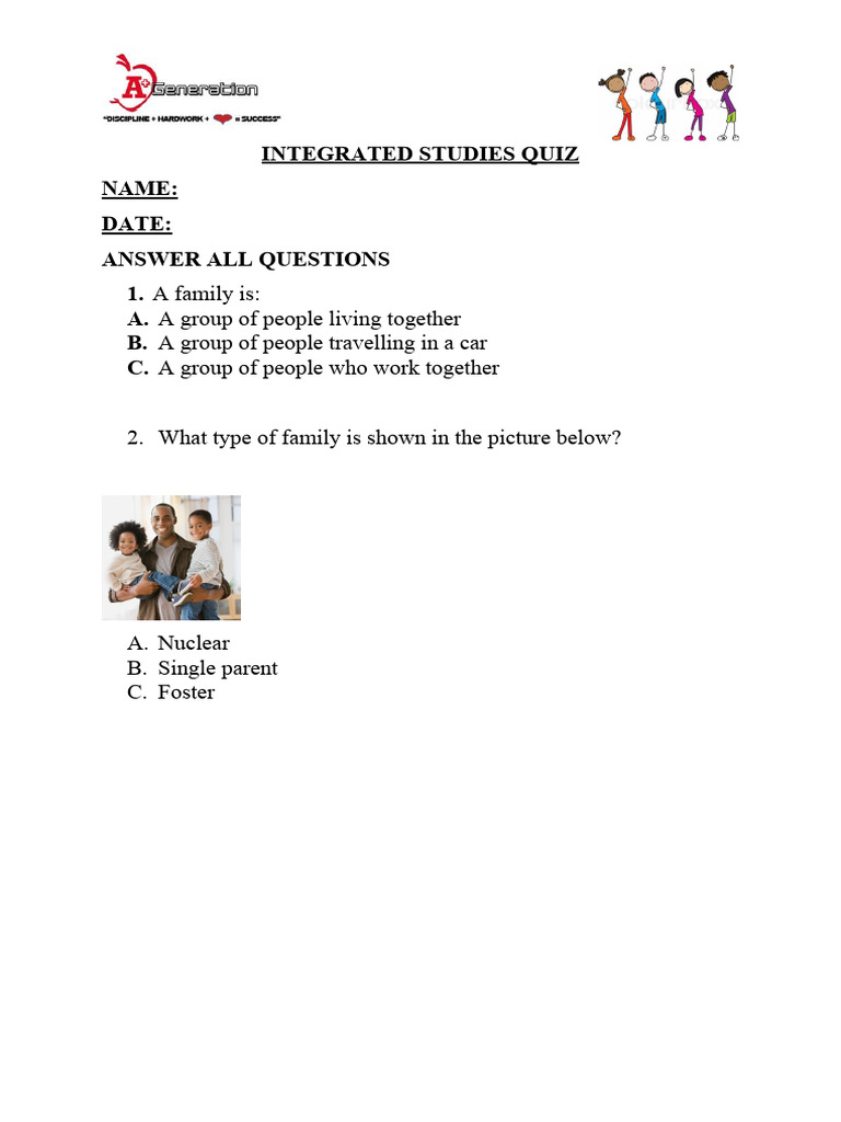Grade 2 Integrated Studies Quiz | PDF | Wellness