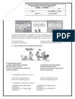 Prova Bimestral Língua Portuguesa 9ºano Integral