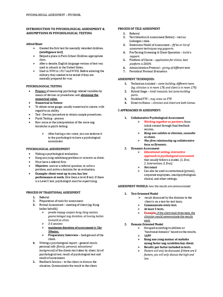 Introduction to Psychological Assessment | PDF | Psychology ...