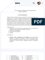 ACTA Constitución Sindicato - ASOCIACIÓN SINDICAL PARA LA PREVENCIÓN DE ACCIDENTES DE TRABAJO - Studocu