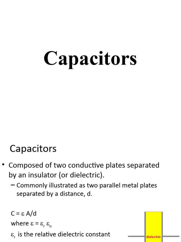 Capcitor and Inductor PPT S1A | PDF | Capacitor | Manufactured Goods