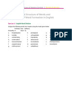 The Internal Structure of Words and Processes of Word Formation in English