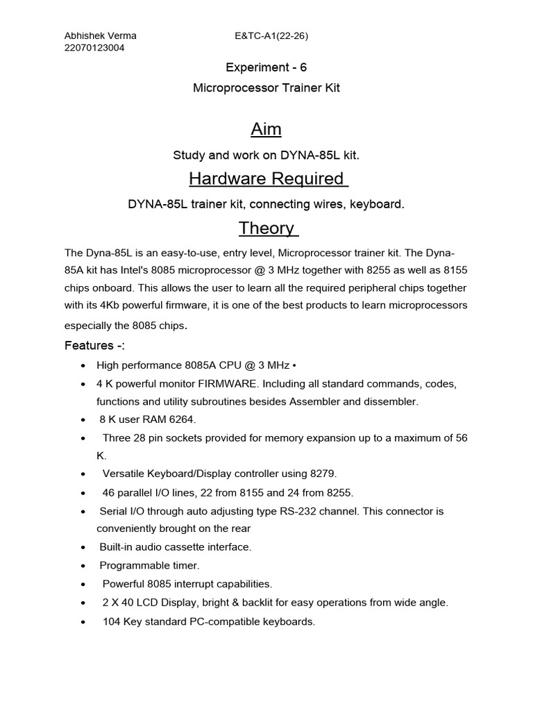 Exp - 6 | PDF | Computer Hardware | Computer Engineering