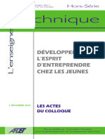 Actescolloque 2010 Entreprendre