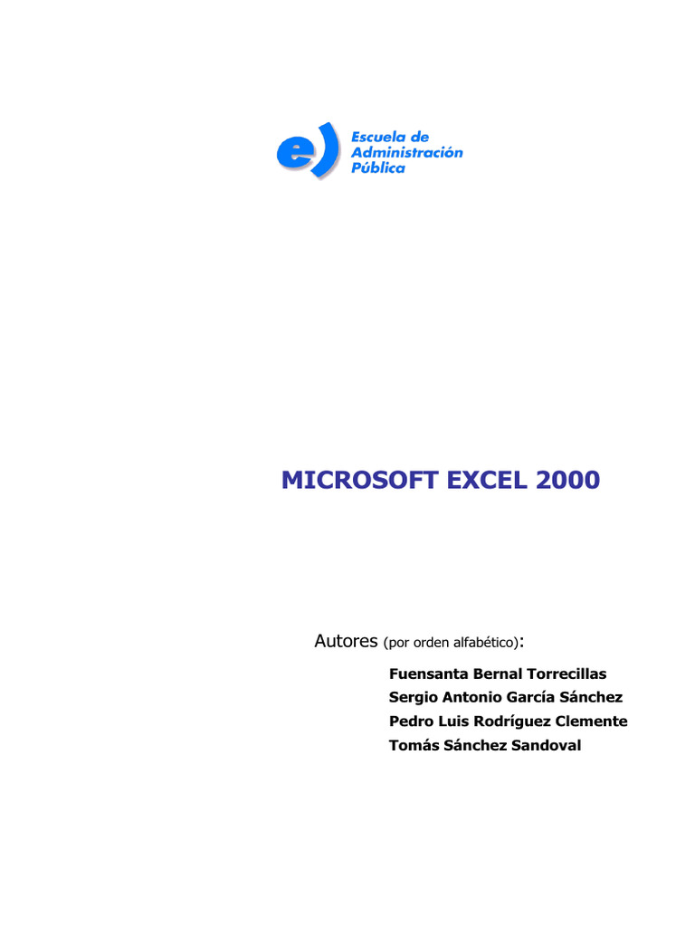 Manual de Microsoft Excel 2000 | PDF | Microsoft Excel | Hoja de cálculo