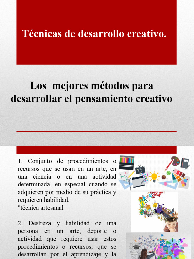 TECNICAS DE DESARROLLO CREATIVO B | PDF | Creatividad | Pensamiento