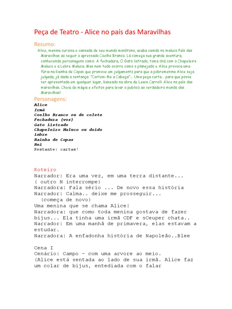 Alice, no país das maravilhas