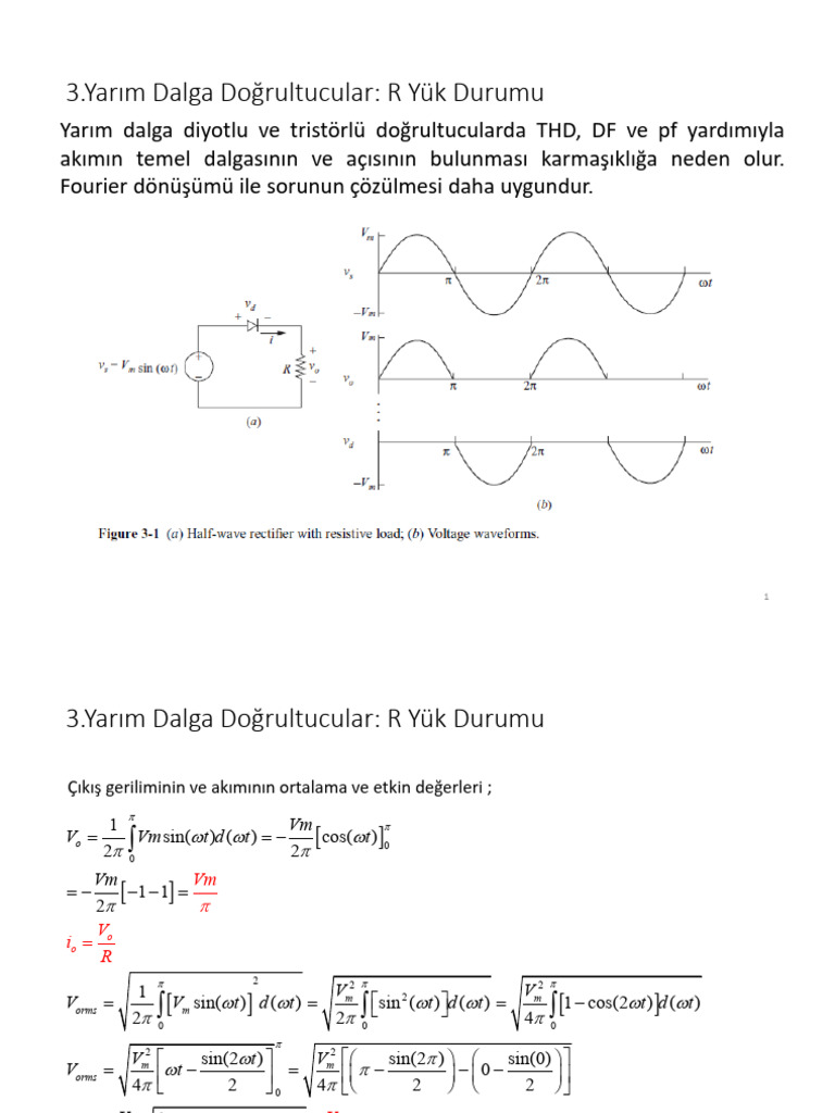 1b - Half Wave Rectifier R - RL and RLE Load | PDF