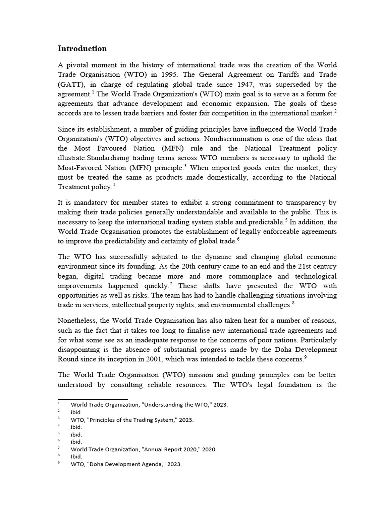 Overview of the World Trade Organization | PDF | World Trade ...