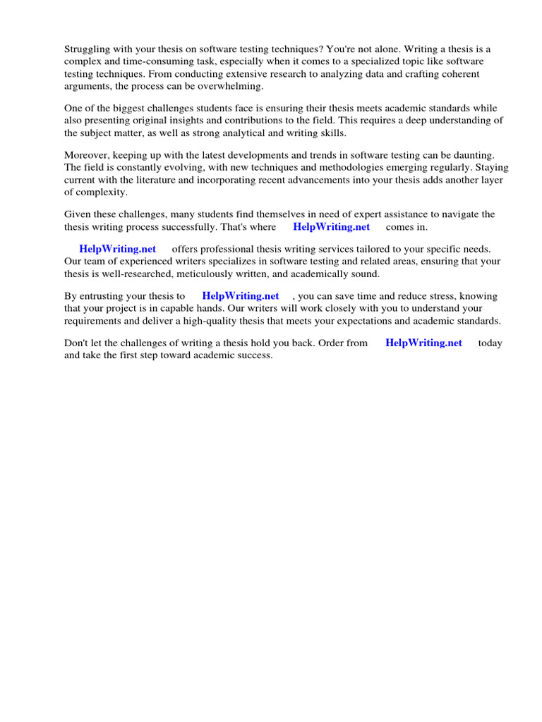 Thesis on software testing techniques download free pdf software