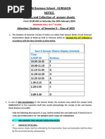 Notice For Answer Book Display and Distribution II Sem