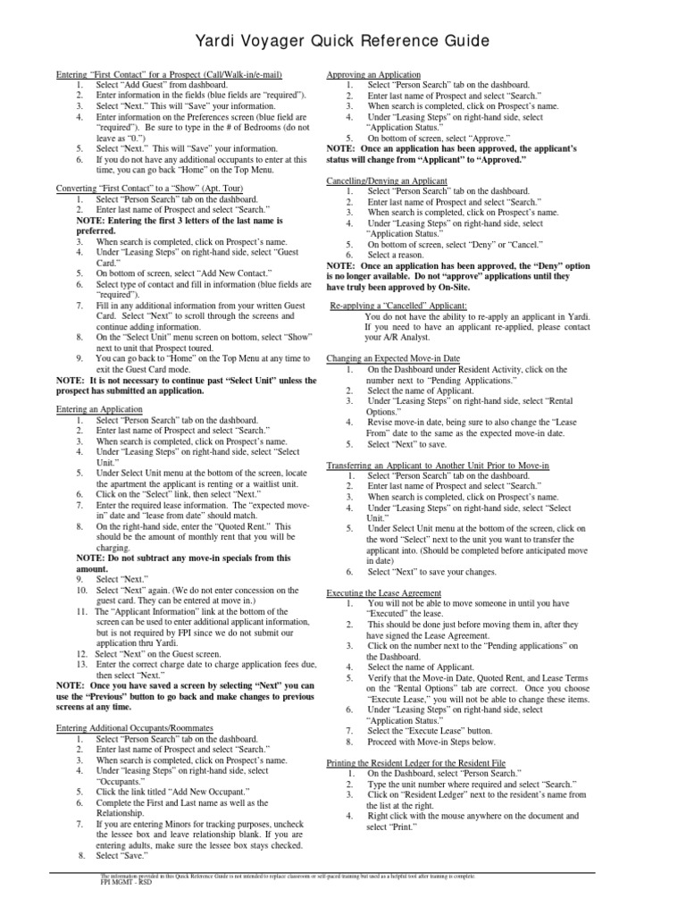 Quick Guide - 7s Process - Reporting | PDF | Lease | Receipt