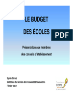 Budget Ecoles CE 2012 Février