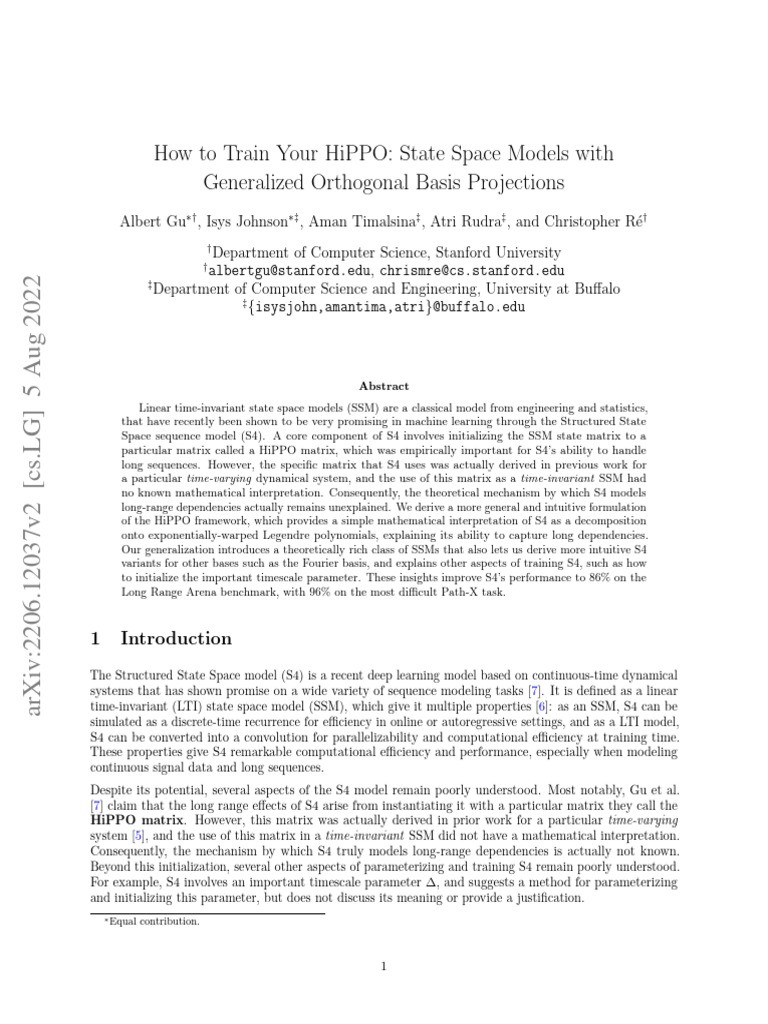 Advanced State Space Models for ML | PDF | Convolution | Discrete Time ...