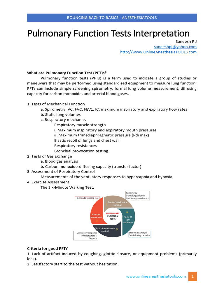 Pulmonary Function Tests Explained | PDF | Exhalation | Lung