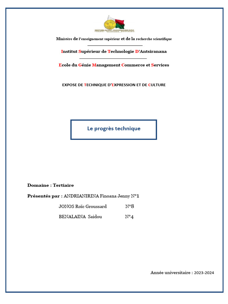 Progrès technique : avantages et risques | PDF | Changement ...