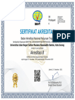 Sertifikat Akreditasi UIN Banten