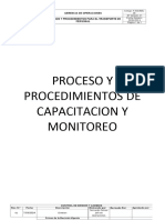 Proceso y Procedimientos de Capacitacion y Monitoreo