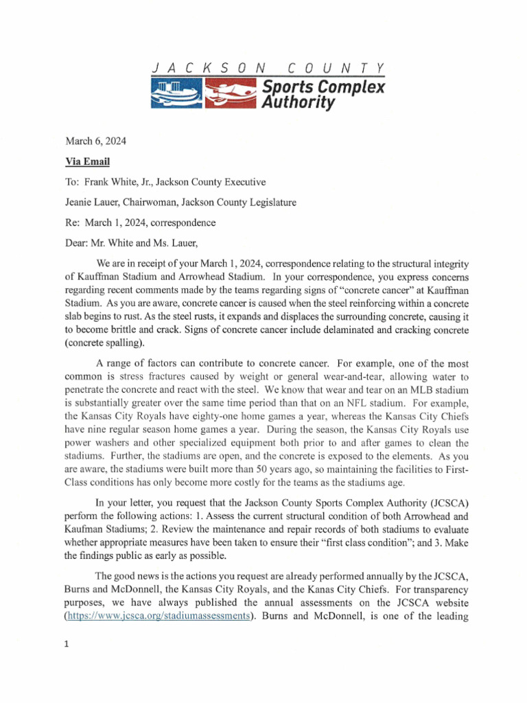 Jackson County Sports Authority Response | PDF