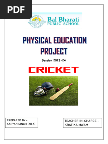 Physical Education Project Cricket (2023 - 2024)