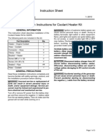 Instruction Sheet A030P949 (Issue 1) Installation Instructions For Coolant Heater Kit