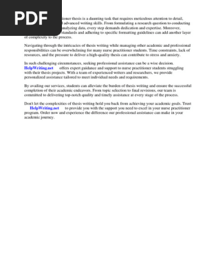 Nurse Practitioner Thesis