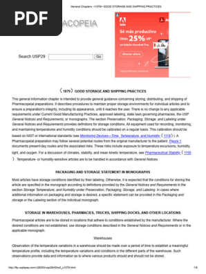 USP CHAPTER 1079_ GOOD STORAGE AND SHIPPING PRACTICES