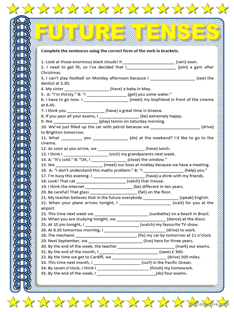 Future Tenses Review Pdf