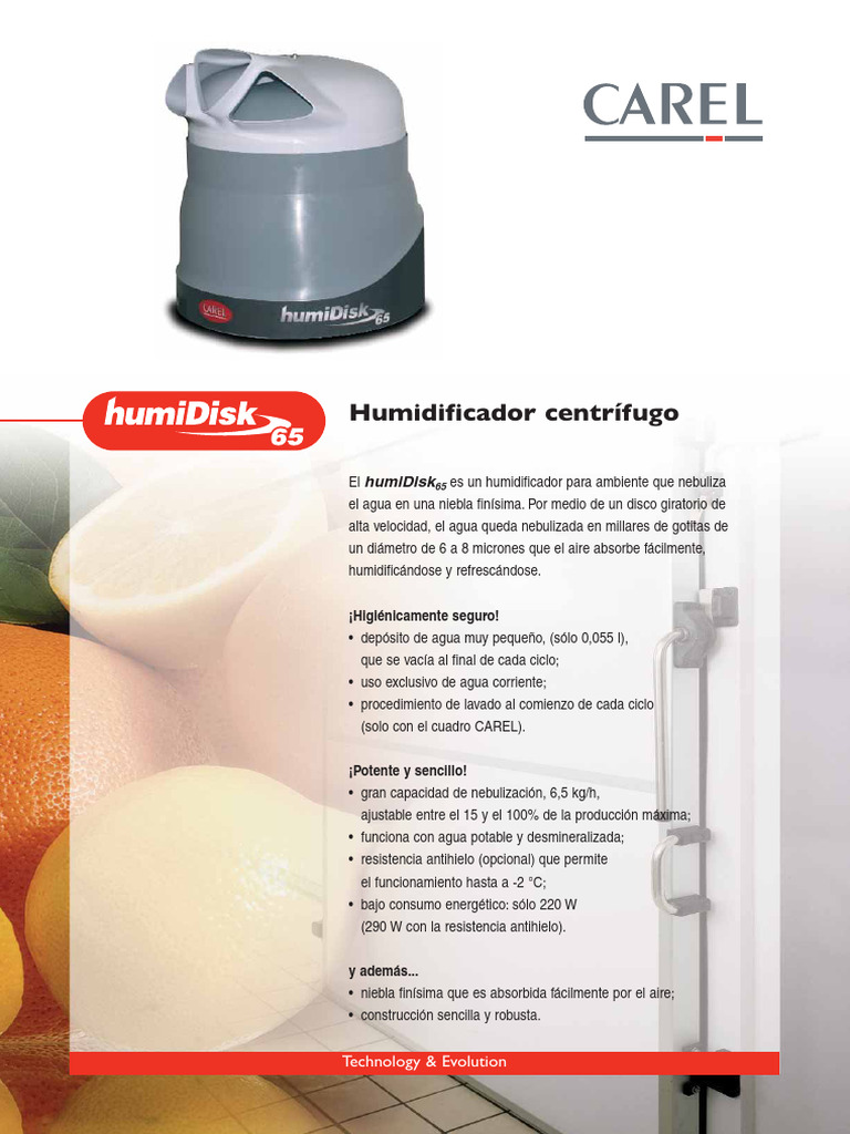 Humidificador Centrífugo humiDisk65 | PDF | Agua