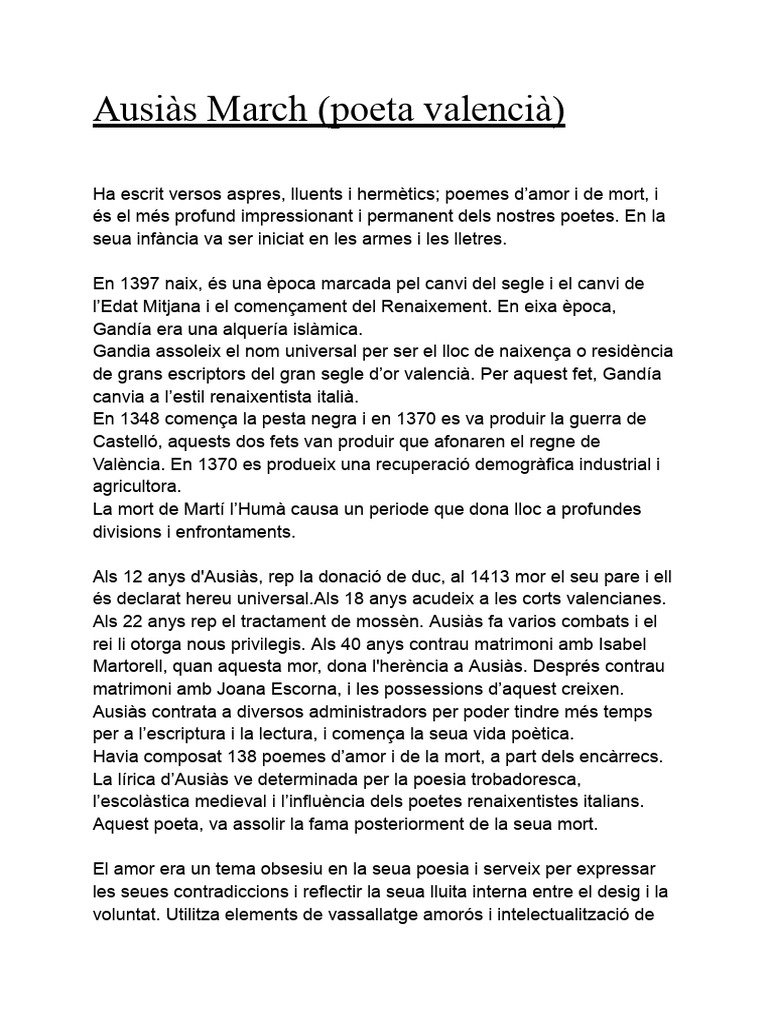 Ausiàs March (Poeta Valencià) PDF