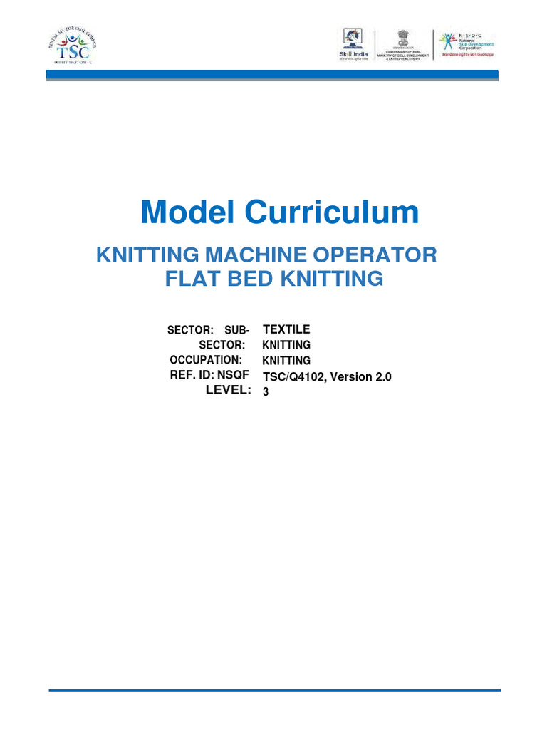 MC_Knitting Machine Operator Flat Bed Knitting_TSC_Q4102_v2.0 PDF