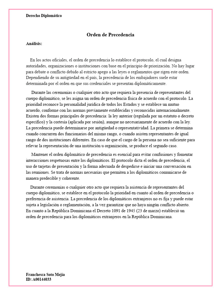 Protocolo y Precedencia Diplomática | PDF | Diplomático | Regulación