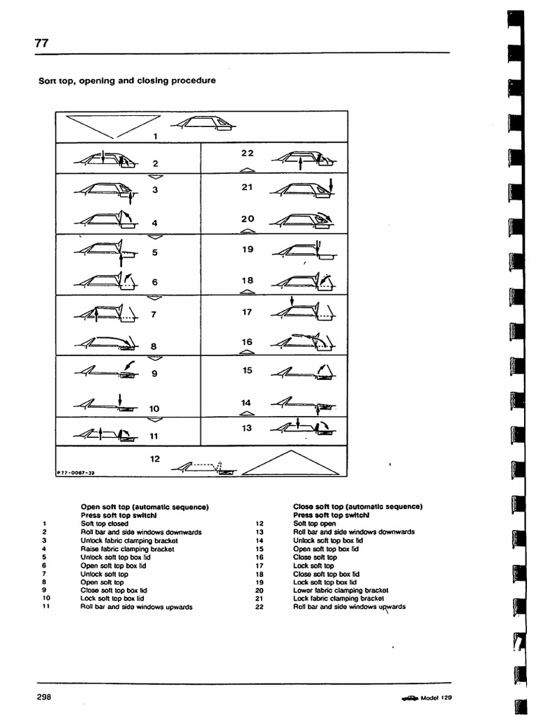 Soft Top Mercedes r129 Operation | PDF