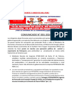 Comunicado de ASAMBLEA MACRONORTE Y ORIENTE DEL PERU DEL PERU