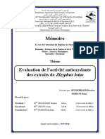 Mémoire: Evaluation de L'activité Antioxydante Des Extraits de