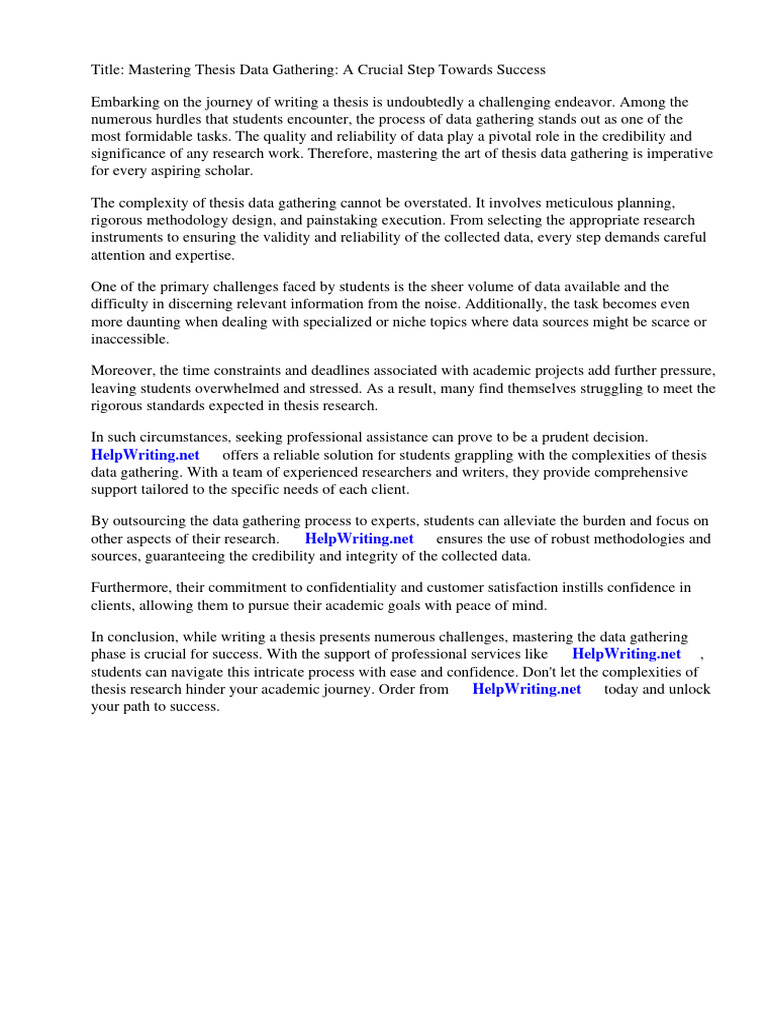 Thesis Data Gathering | PDF | Thesis | Methodology
