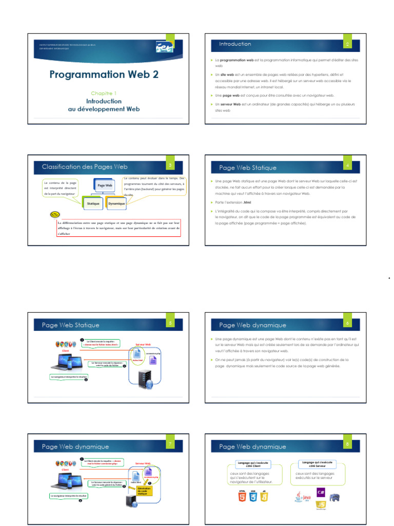 Introduction à la Programmation Web 2 | PDF | Internet | Internet et Web