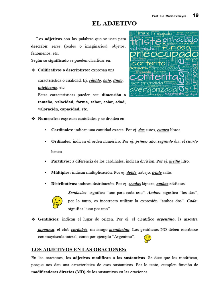 Guía Completa sobre Adjetivos | PDF | León | Adjetivo